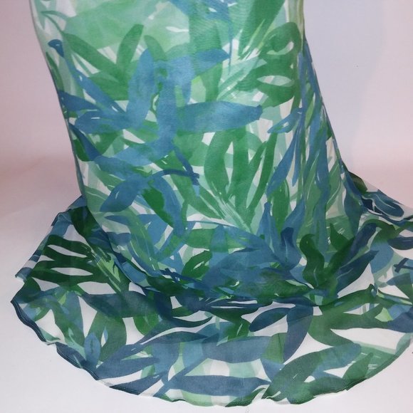 CAbi Green and Blue Leaf Print Midi Dress - Picture 5 of 10
